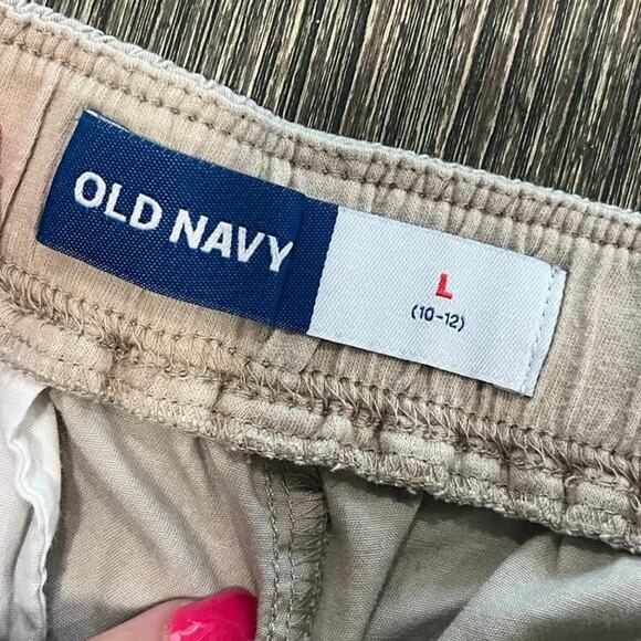 Old Navy Kids Boys Chino Shorts Drawstring Elastic Waist Cotton Tan Size L 10-12 - Picture 4 of 6
